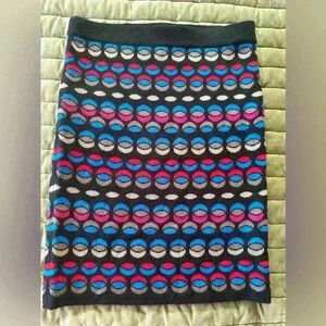 Groovy Vintage women’s abstract knit skirt size s/m waist 30 psychadelic